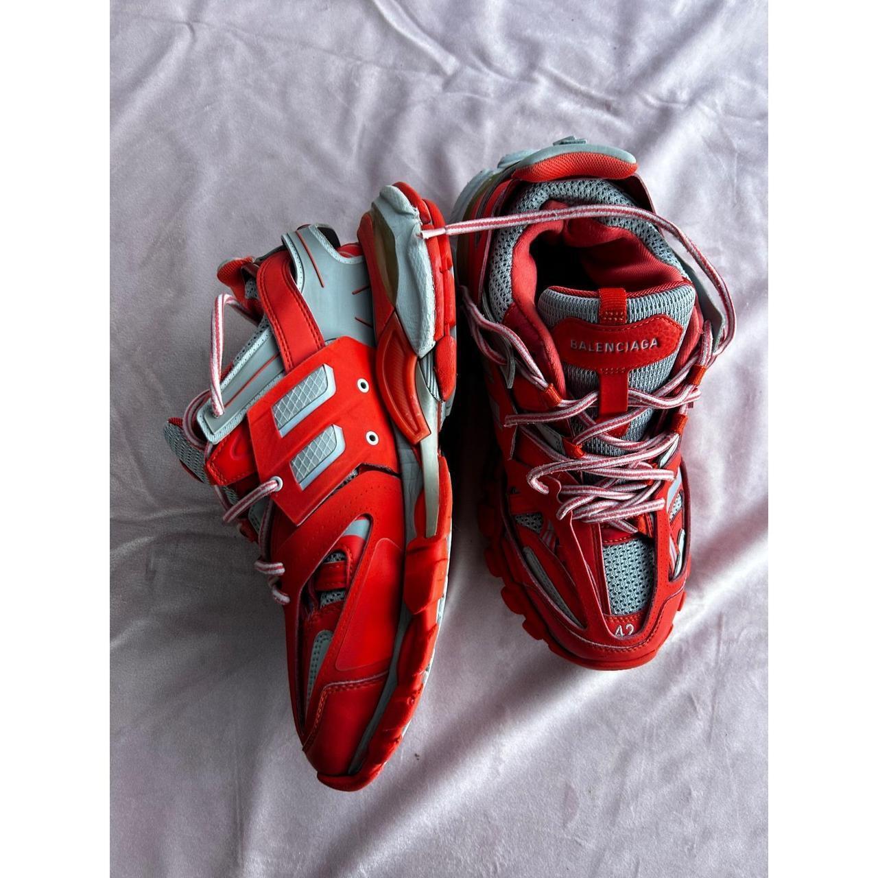 Balenciaga Track Sneakers Red Grey Mens Size US 9 EU 42 Chunky Tech Shoes
