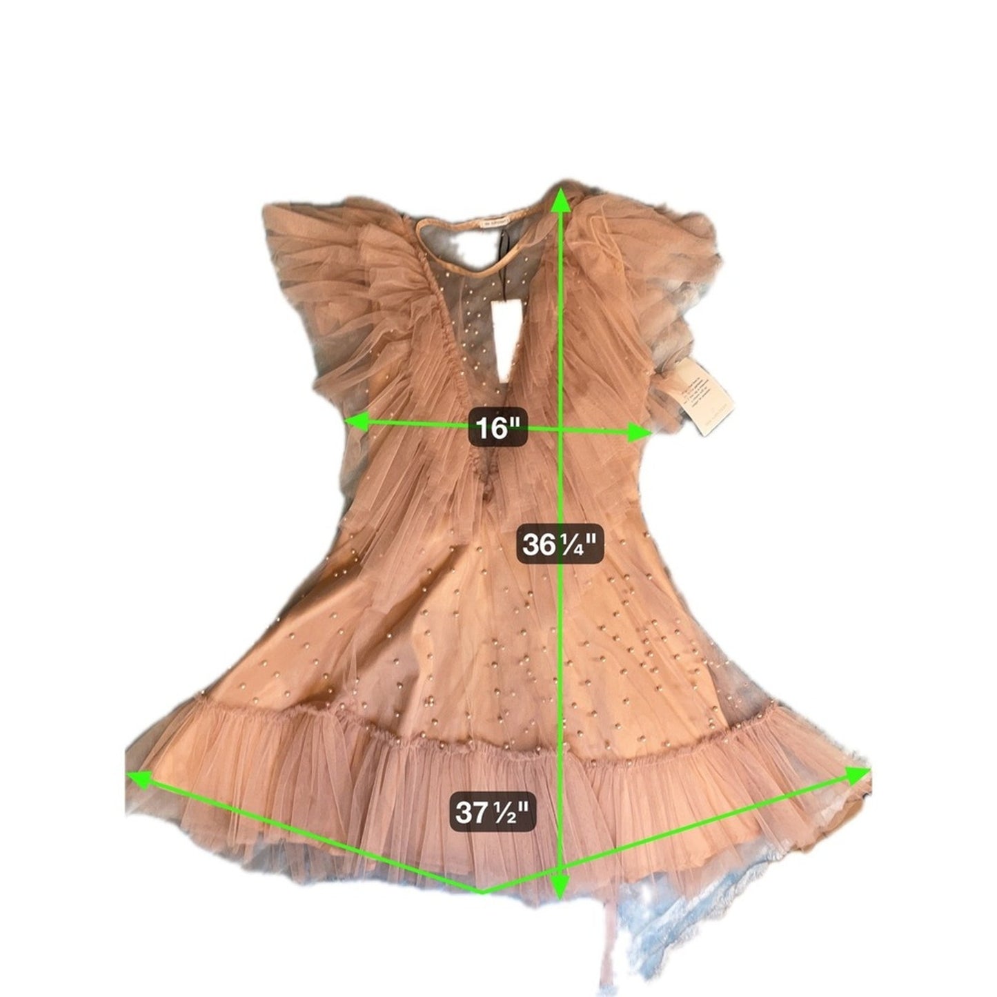 IDA SJÖSTEDT 039 Nathalie Dress Pearl Embellished Tulle Ruffle Mini Pink