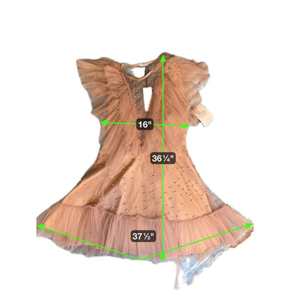 IDA SJÖSTEDT 039 Nathalie Dress Pearl Embellished Tulle Ruffle Mini Pink