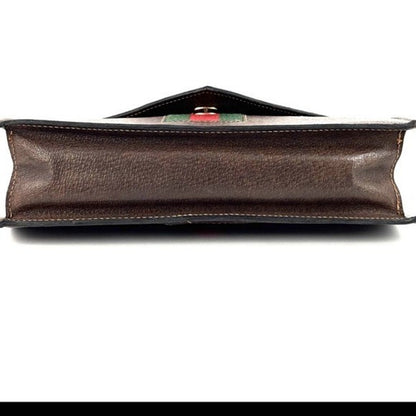 Authentic Vintage Gucci Monogram Canvas Tote Bag Red Green Stripe