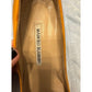 Manolo Blahnik Pointed Toe Leather Pumps Heels Shoes Size 37 Orange