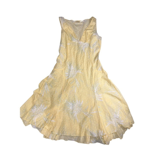 Max Studio Special Edition Yellow Floral Sleeveless Dress Size 8