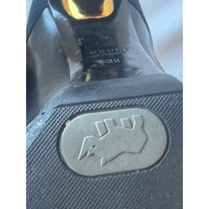 Gucci Black Leather Ankle Booties with Gold Horsebit – Made in Italy (Size 38)