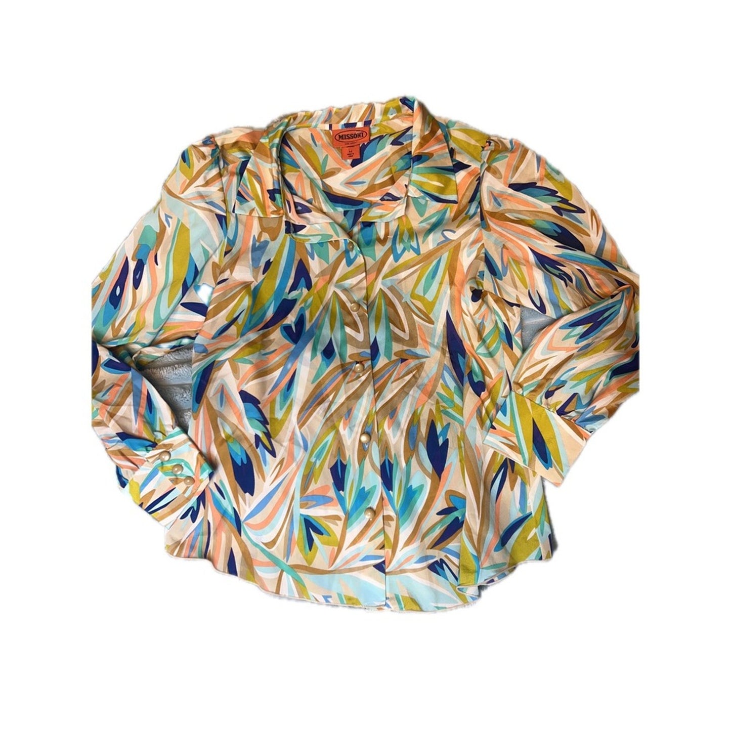 Missoni for Target Blouse Womens Medium Multi Color Abstract Botanical Print Exc