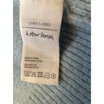 AND OTHER STORIES Los Angeles Atelier Wrap Cardigan Sweater Baby Blue XS