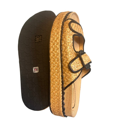 Larroude Raffia Platform Slides – NEW