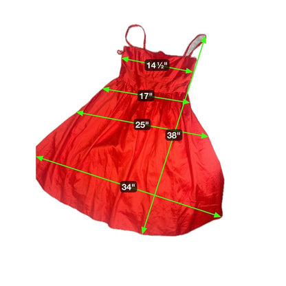 Moulinette Soeurs Anthropologie Red Strapless Cotton Blend Dress - Size 6