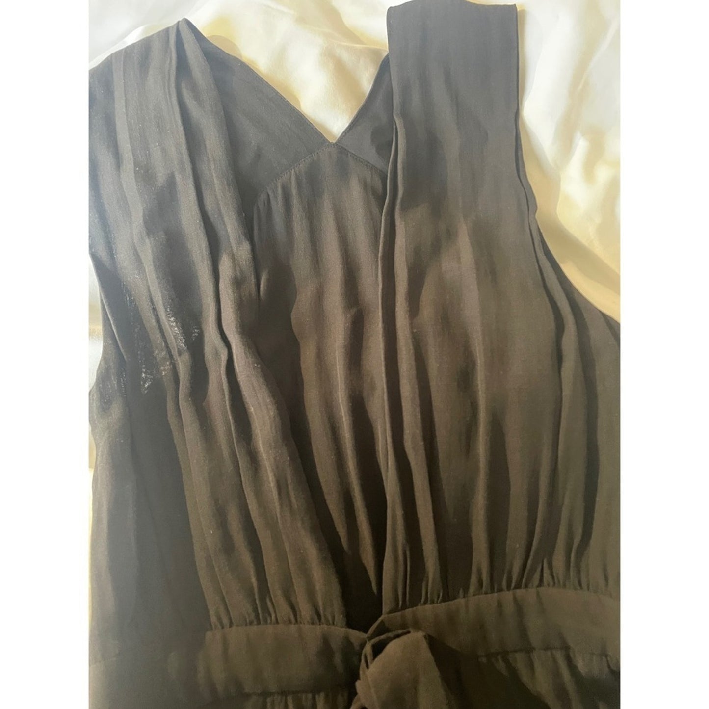 Other Stories Paris Atelier Black V Neck Midi Dress Side Tie Size 2