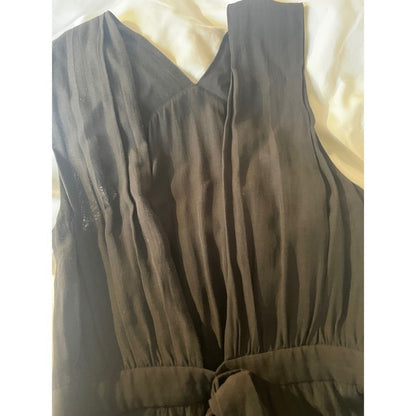 Other Stories Paris Atelier Black V Neck Midi Dress Side Tie Size 2