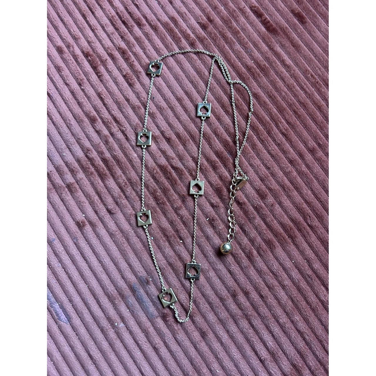 Kate Spade Gold-Tone Square Spade Cutout Station Necklace