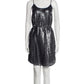 Rebecca Taylor Silver Sequin Scoop-Neck Mini Dress – Size Medium (US 8)