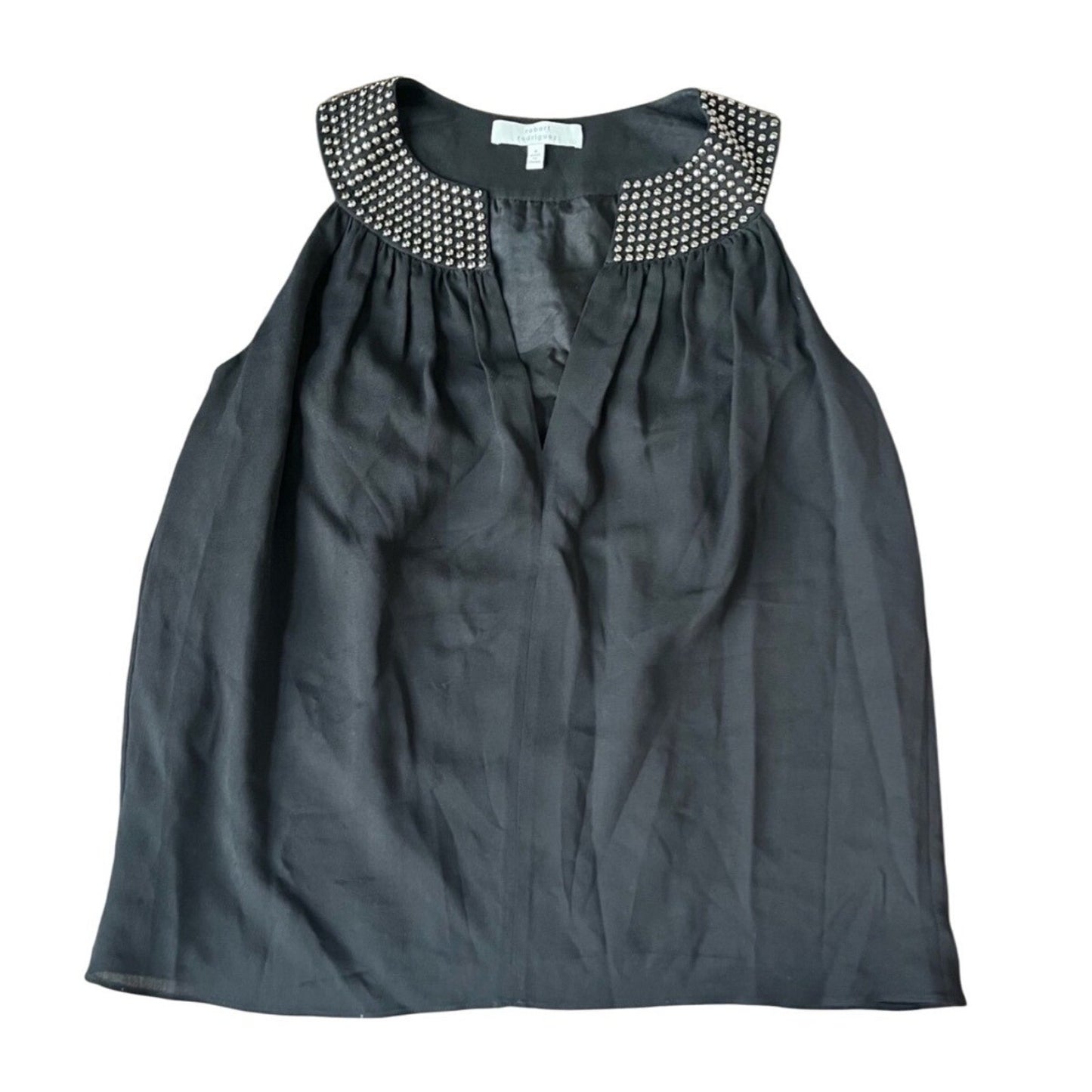 Robert Rodriguez Black Blouse with Silver Studs