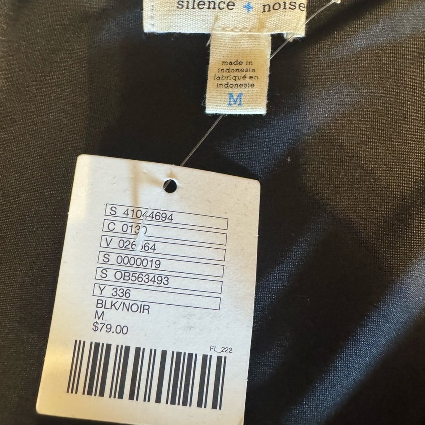Slinky Ruched Silence + Noise Black Maxi Dress size S