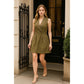 Twenty One Olive Green Studded Mini Dress‎ Sleeveless Party Cocktail M/M