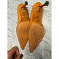 Manolo Blahnik Pointed Toe Leather Pumps Heels Shoes Size 37 Orange