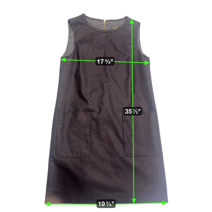 A.P.C. Paris Womens Dress Sleeveless Black Mini Dress with Pockets Size S