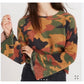 Madewell Disney Camo Sweater Hidden Mickey Collab Boxy Fit Bell Sleeve M