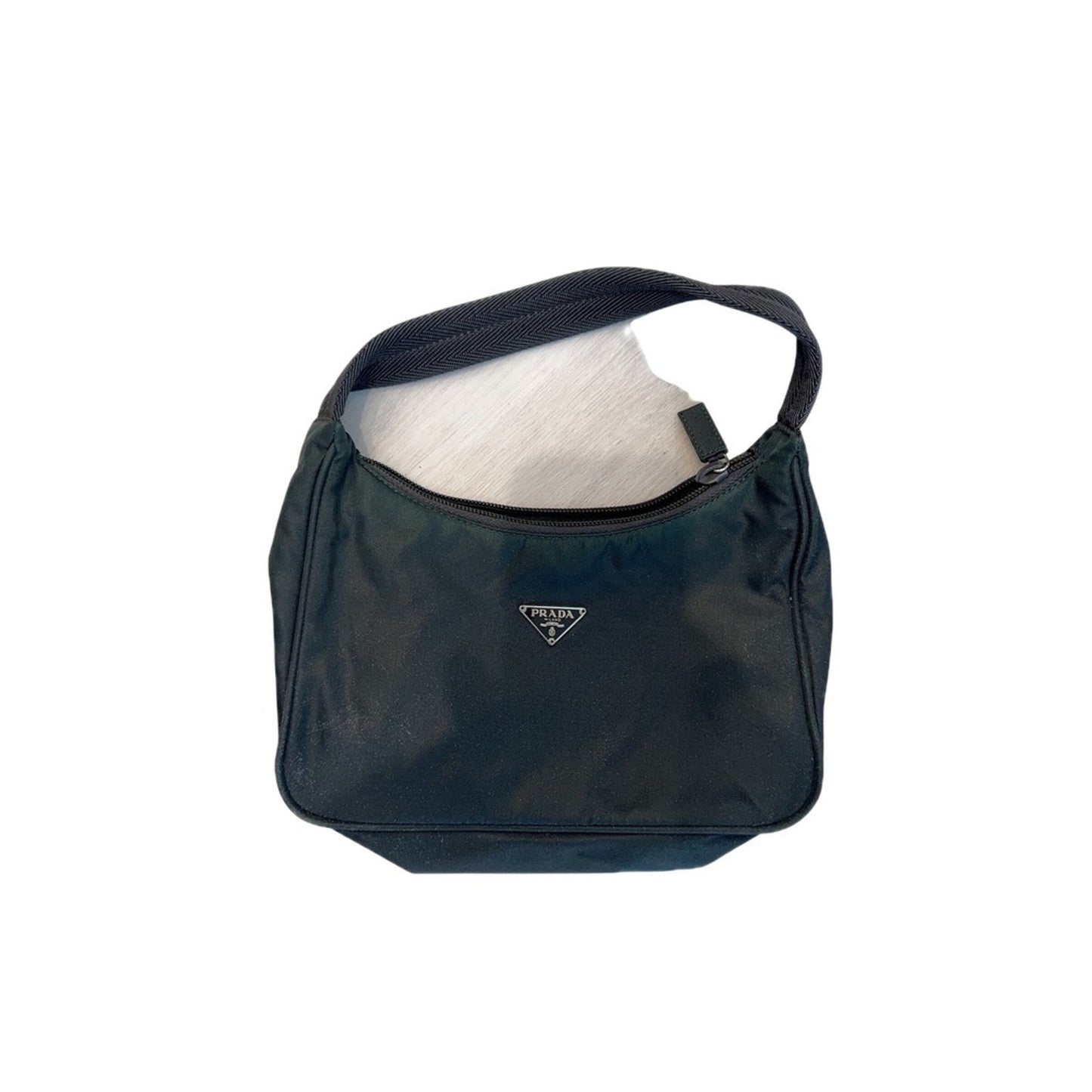 Prada Tessuto Nylon Shoulder Bag Black Mini Hobo Purse