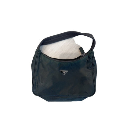 Prada Tessuto Nylon Shoulder Bag Black Mini Hobo Purse