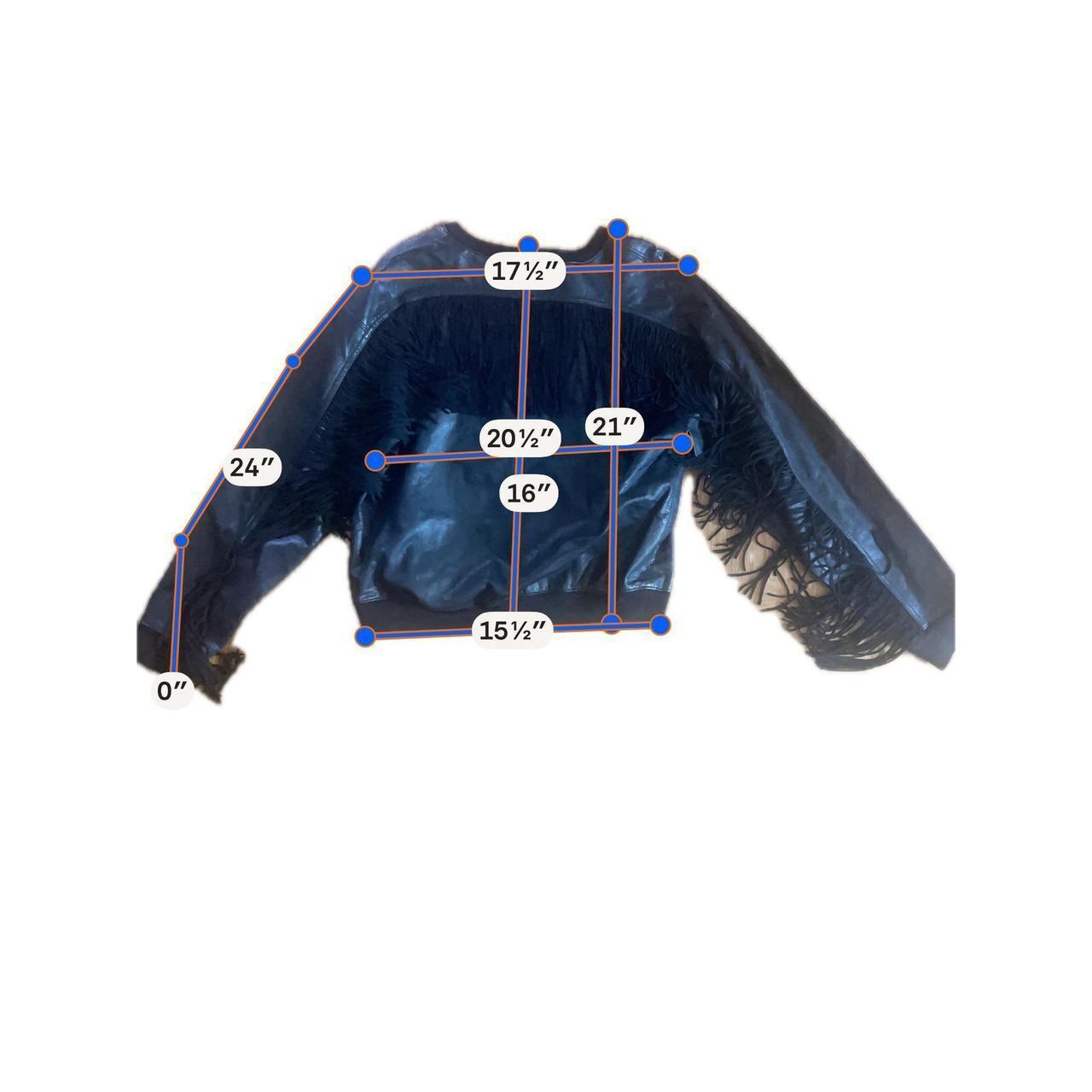 Alexander Wang Black Lambskin Leather Fringe Sweatshirt Suede Tassels size 6