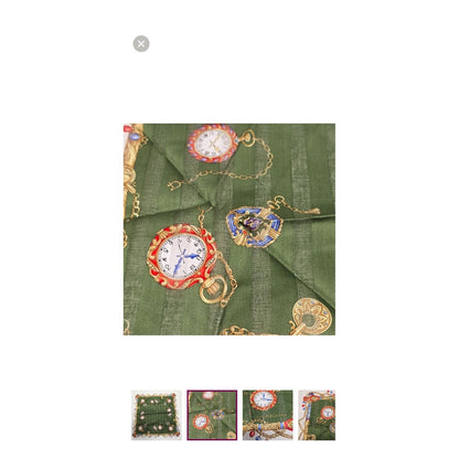 Roberta di Camerino Vintage Watch Print Handkerchief Scarf Italy