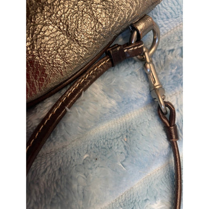 Coach Metallic Bronze Leather Wristlet Clutch Pouch Bag
