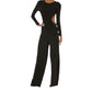 Norma Kamali Slip Jumpsuit Wide Leg Low Back Sleeveless V Neck Black Size XS/34