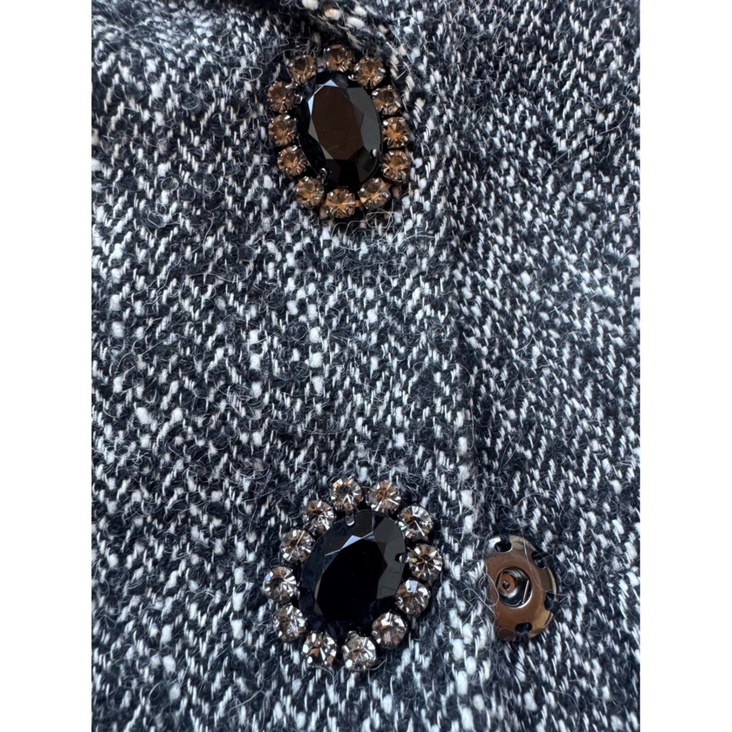 Luisa Spagnoli Blazer Skirt Suit Set Tweed Wool Blend Career Women's