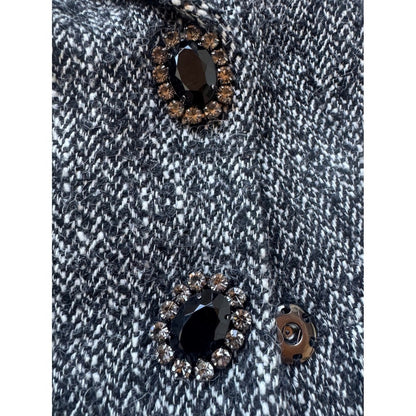 Luisa Spagnoli Blazer Skirt Suit Set Tweed Wool Blend Career Women's