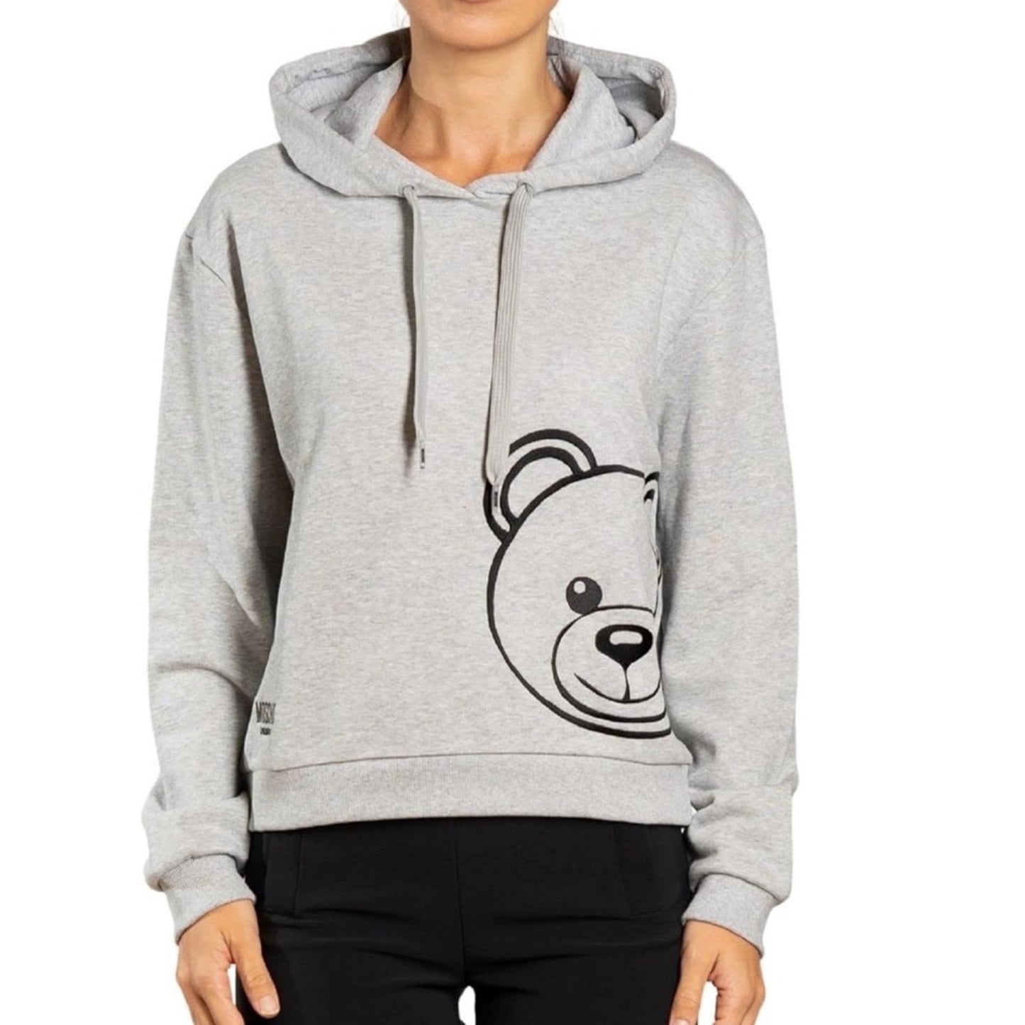 Moschino Underwear Grey Teddy Bear Hoodie Zip Up Sweatshirt size M