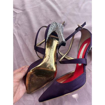 Christian Lacroix Pumps Women's Size 7 Purple Crystal Heel