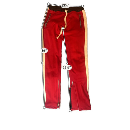 Fear of God Fifth Collection 2017 Track Pants Mens Red Cream Side Stripe Zip XLG