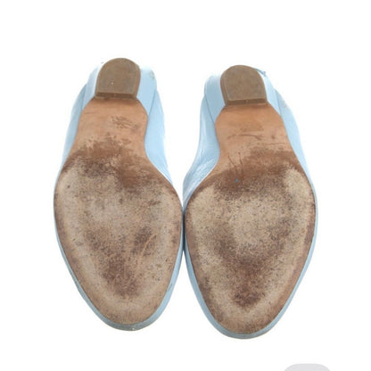Khaite Leather Mules Women Light Blue Good Pointed Toe Flat Slides Italy