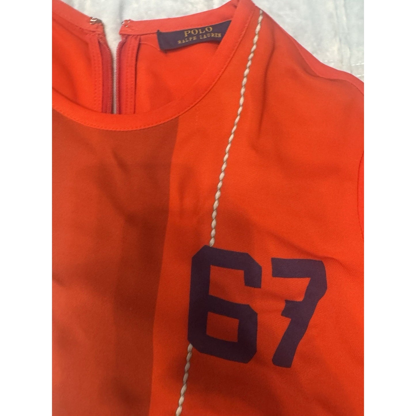 Polo Ralph Lauren Sailboat Satin Shift Dress $400 size M
