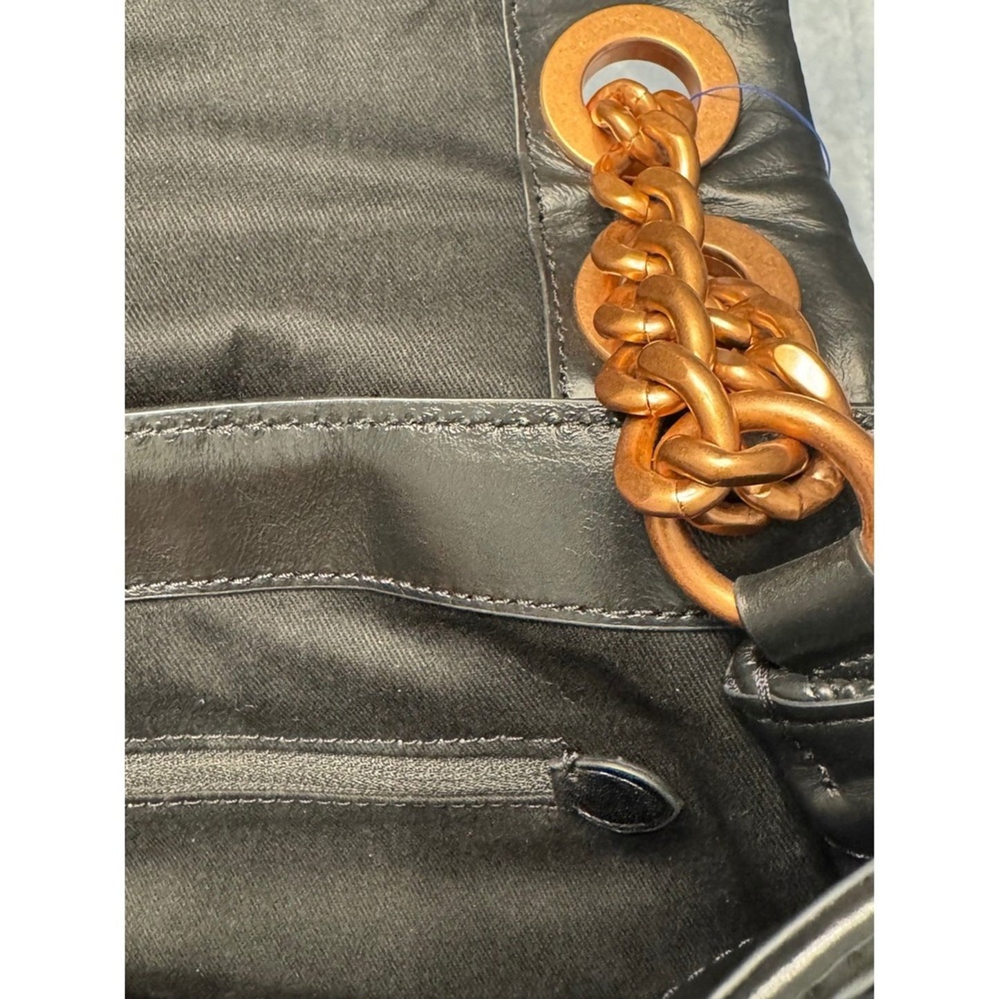 Rebecca Minkoff Black Quilted Leather Shoulder Bag Chain Strap Purse