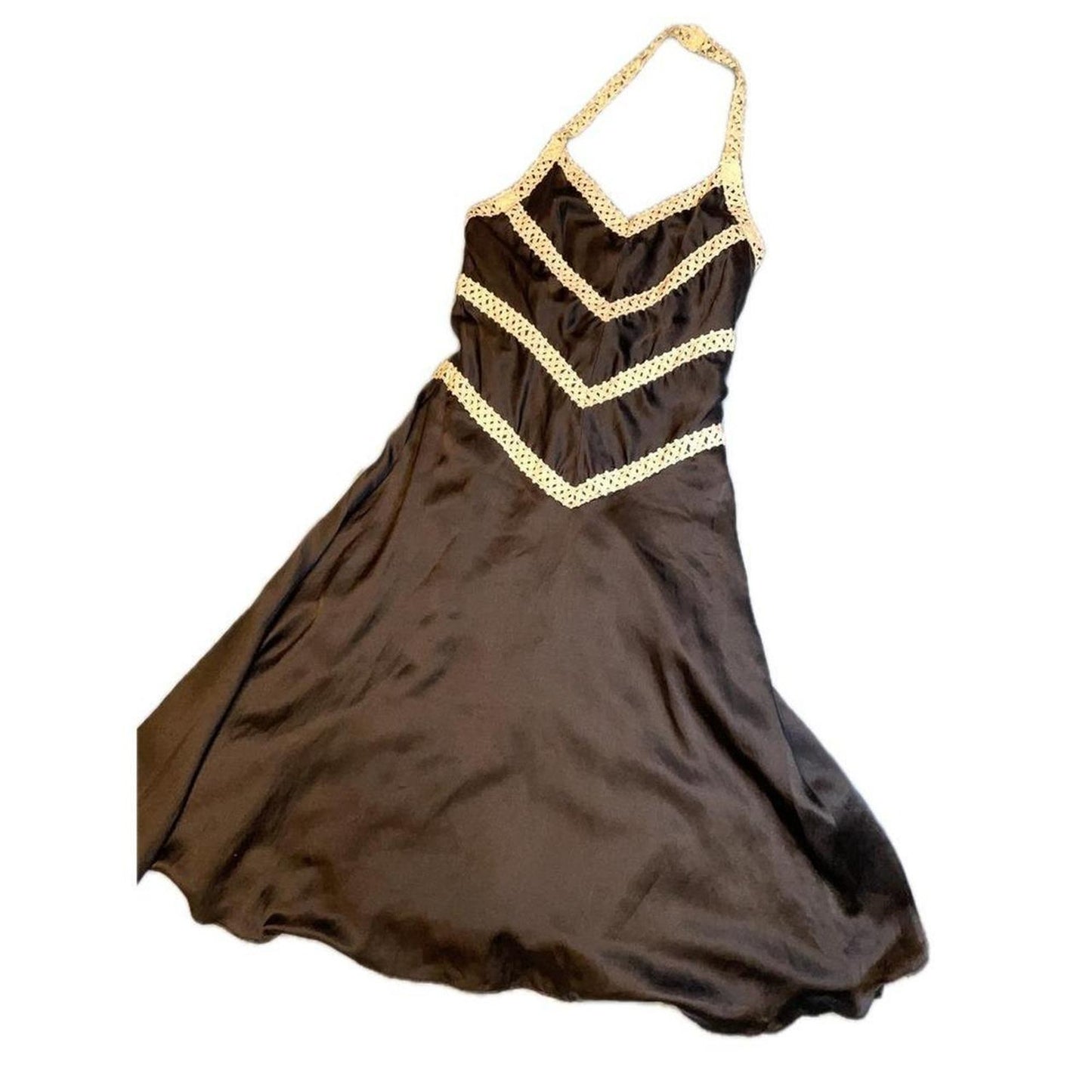 Tocca black silk halter dress
