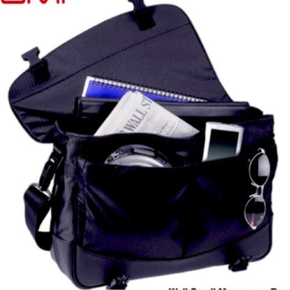 Tumi Black  Messenger Bag with Red Logo