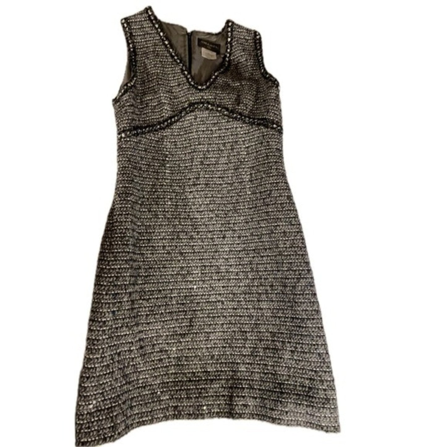 Chanel Black White Tweed Embellished Jacket Blazer & Dress  in France Size 40