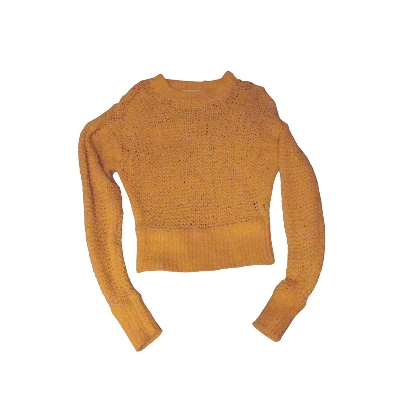MARANT ETOILE Ochre Yellow Knit Cropped Sweater Mesh SIZE S