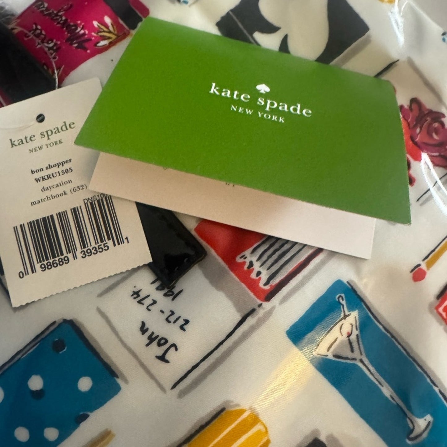 Kate Spade Red and Blue Retro Print Tote
