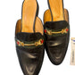 Ecologico Italy Black Leather Horsebit Loafers Slides Mules 38 / US 7