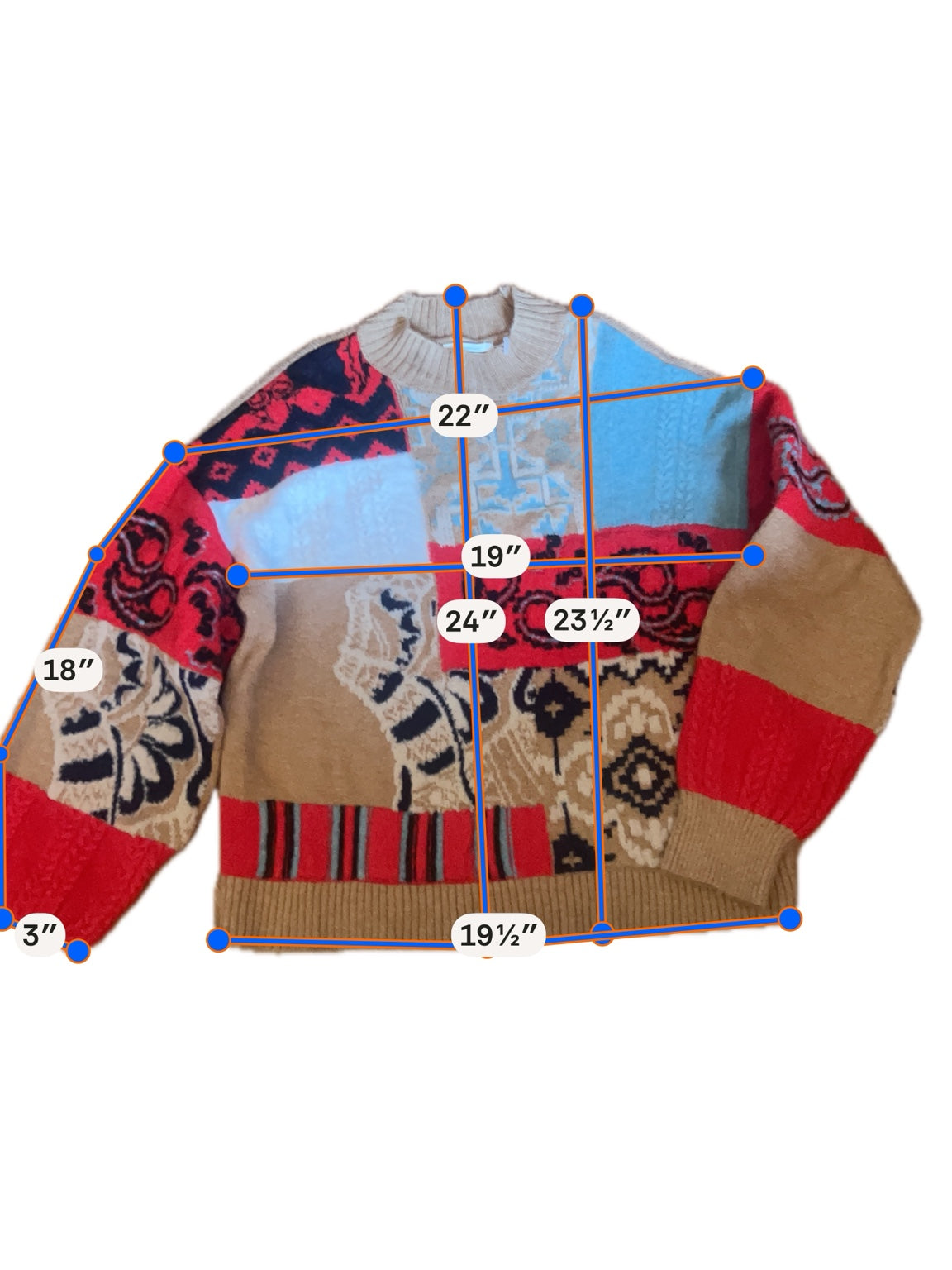 Actual Anthropologie patchwork sweater photograph