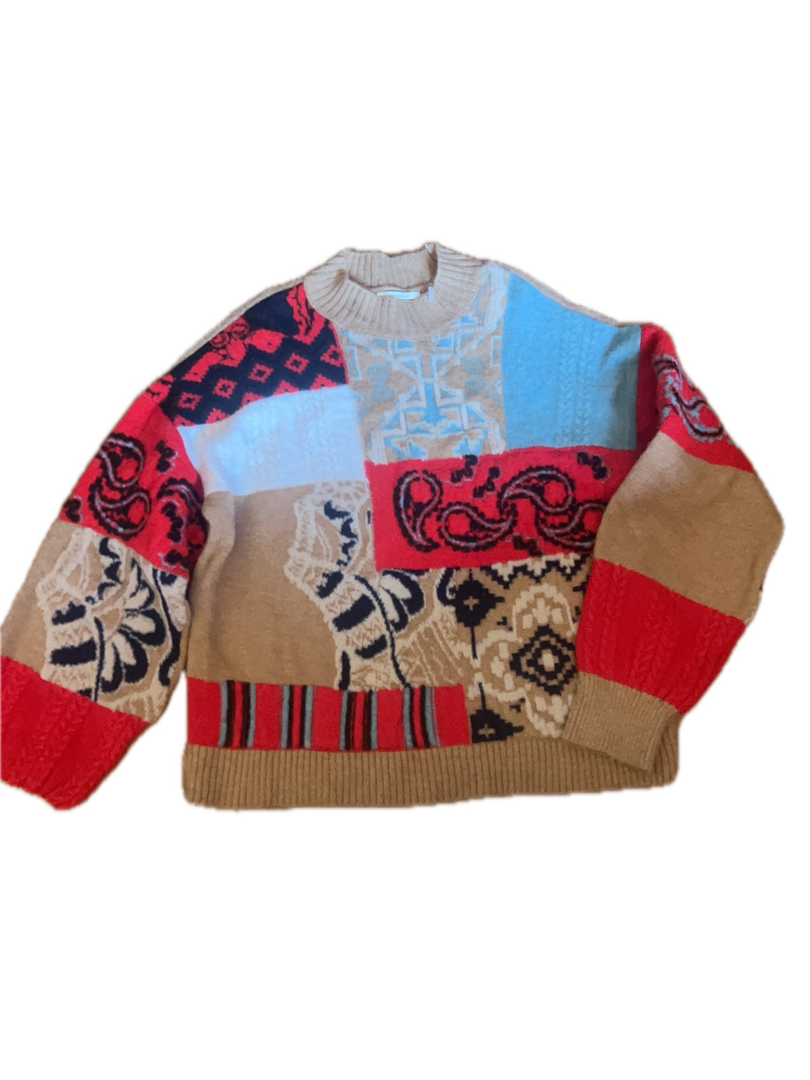 Actual Anthropologie patchwork sweater photograph