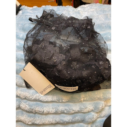 IDA SJÖSTEDT Black Floral Appliqué Headpiece NWT