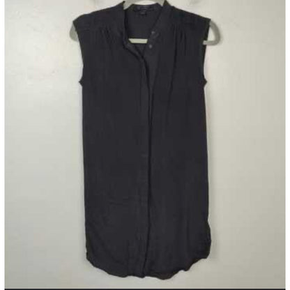 AllSaints Silk Sleeveless Button Down Dress Shirt Womens US 2 Black