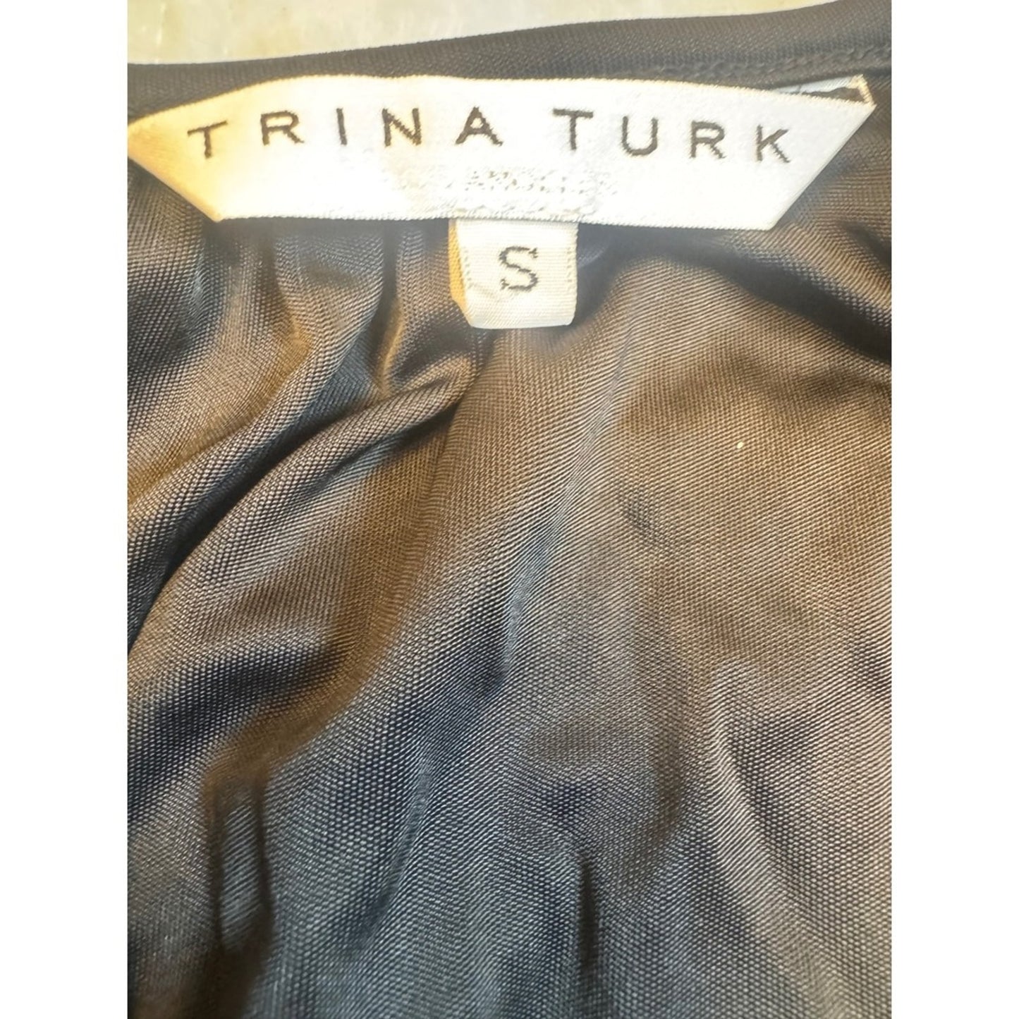Trina Turk Black Sleeveless Cowl Neck Top Blouse Size S