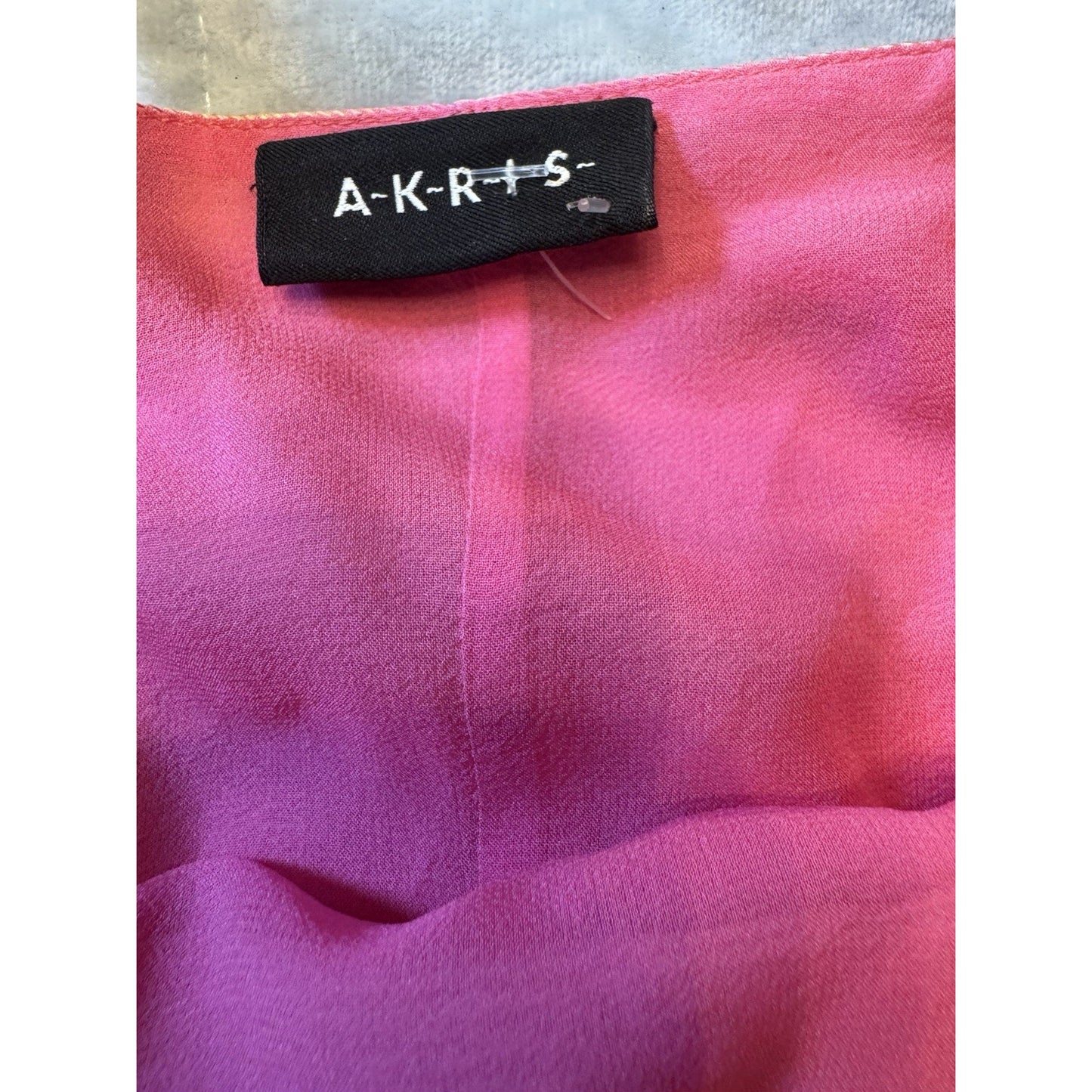 AKRIS Silk Sheer Set Womens Tank Set Pink Orange Yellow Size M .
