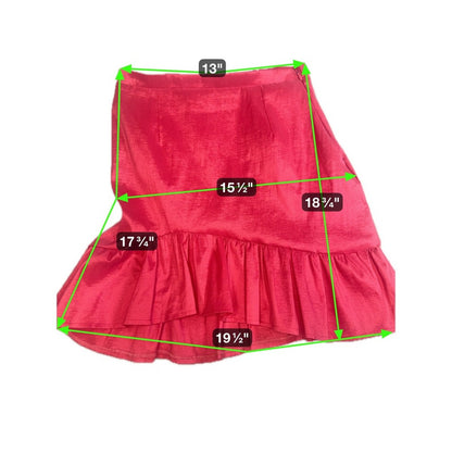 IRA Two Piece Set Ruffle Mini Skirt Puff Sleeve Crop Top Pink Medium