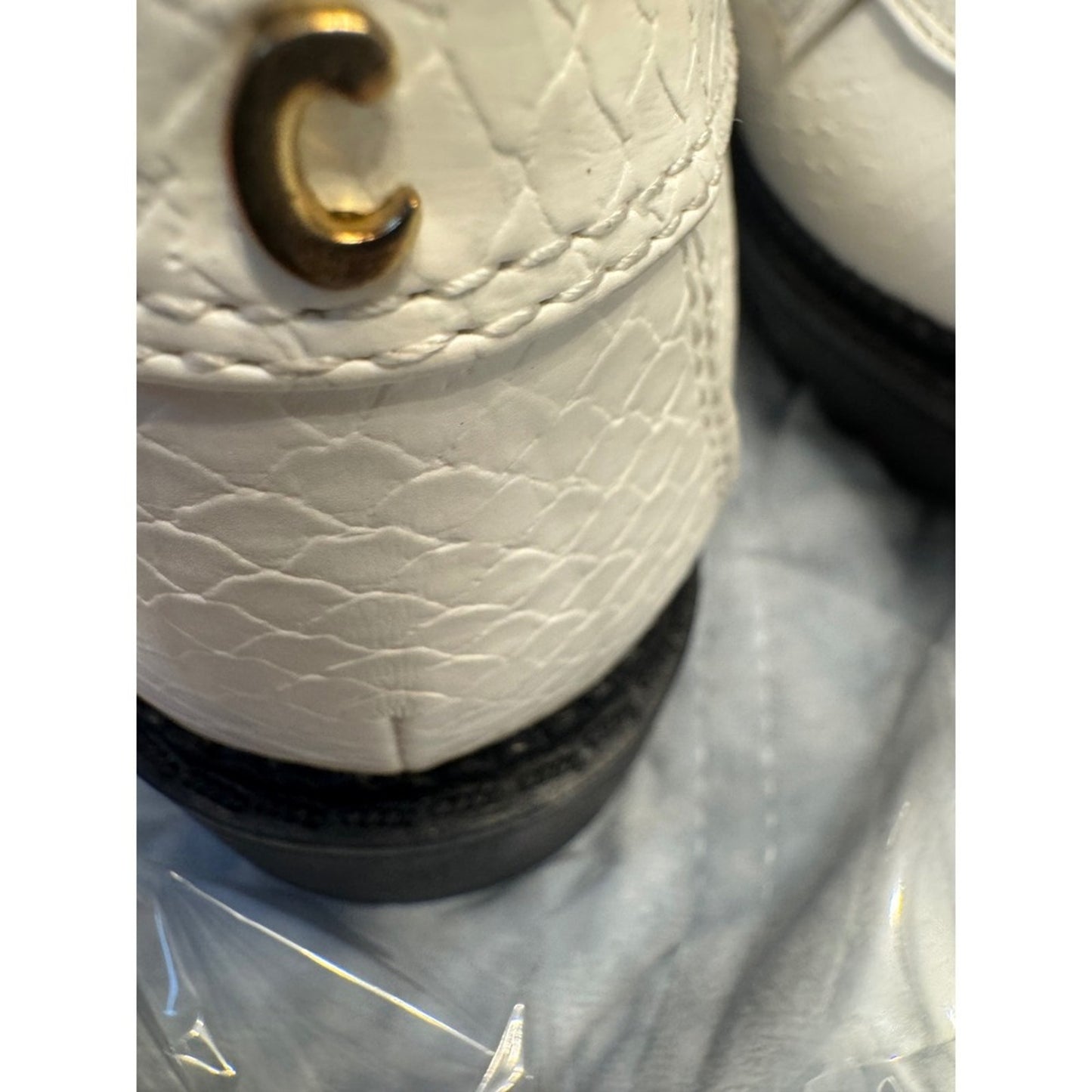 Circus by Sam Edelman Loafers Womens Size 8.5 White Lug Sole Gold Hardware