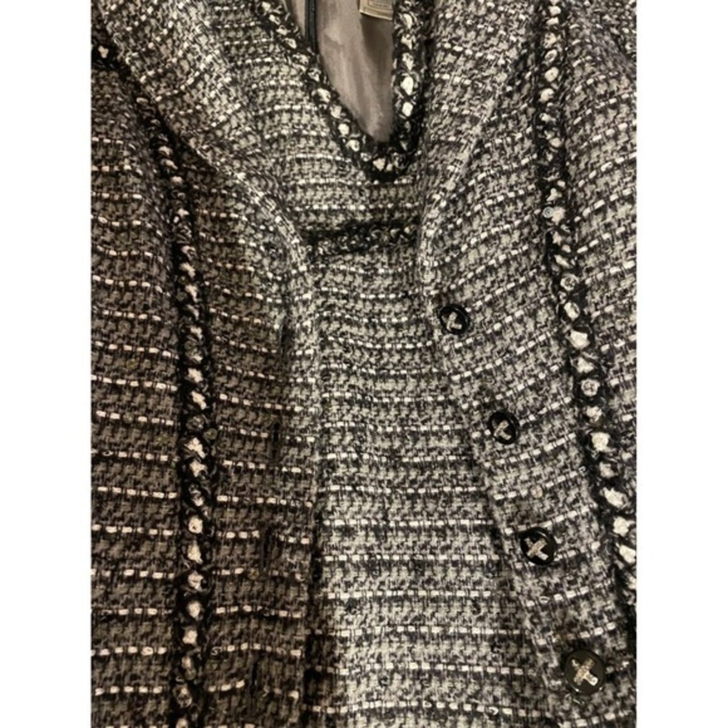 Chanel Black White Tweed Embellished Jacket Blazer & Dress  in France Size 40
